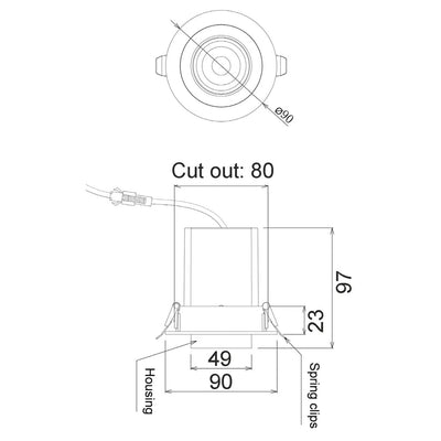 CLA Lighting Spot Lights Retractable 10W LED Recessed Spot Downlight Lights-For-You TELE1 9326191037757