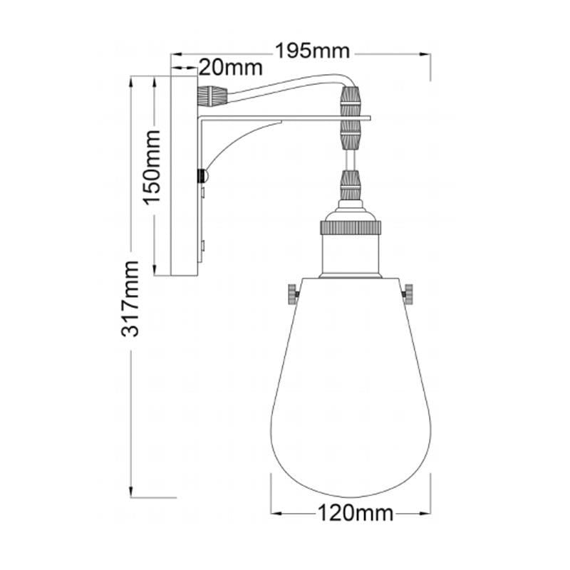 CLA Lighting Wall Lights Industrial Interior Wall Light Lights-For-You STRUNG1 9326191026102