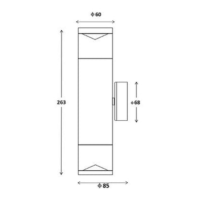 CLA Lighting Wall Lights Phare 240V GU10 Up/Down Wall Pillar Light Lights-For-You