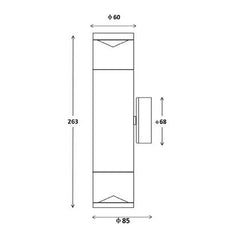 CLA Lighting Wall Lights Phare 240V GU10 Up/Down Wall Pillar Light Lights-For-You