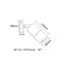 CLA Lighting Wall Lights Poseidon 12V MR16 Single Adjustable Wall Pillar Light Lights-For-You