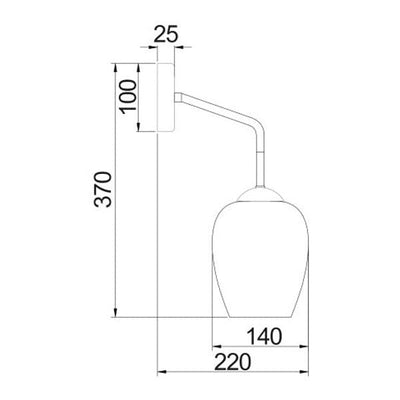 CLA Lighting Wall Lights Vinum Interior Glass Wall Light 1Lt in Chrome or Copper Lights-For-You