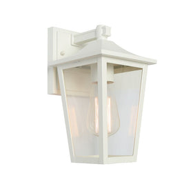 Cougar Lighting Outdoor Wall Lights York 1 Light Wall Light White / Clear Lights-For-You YORK1EWHT 9305125108619