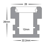 26mm x 26mm Silver Step Tread Foot Trafficable Aluminium LED Profile Havit Lighting