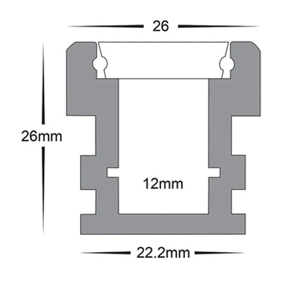 26mm x 26mm Silver Step Tread Foot Trafficable Aluminium LED Profile Havit Lighting