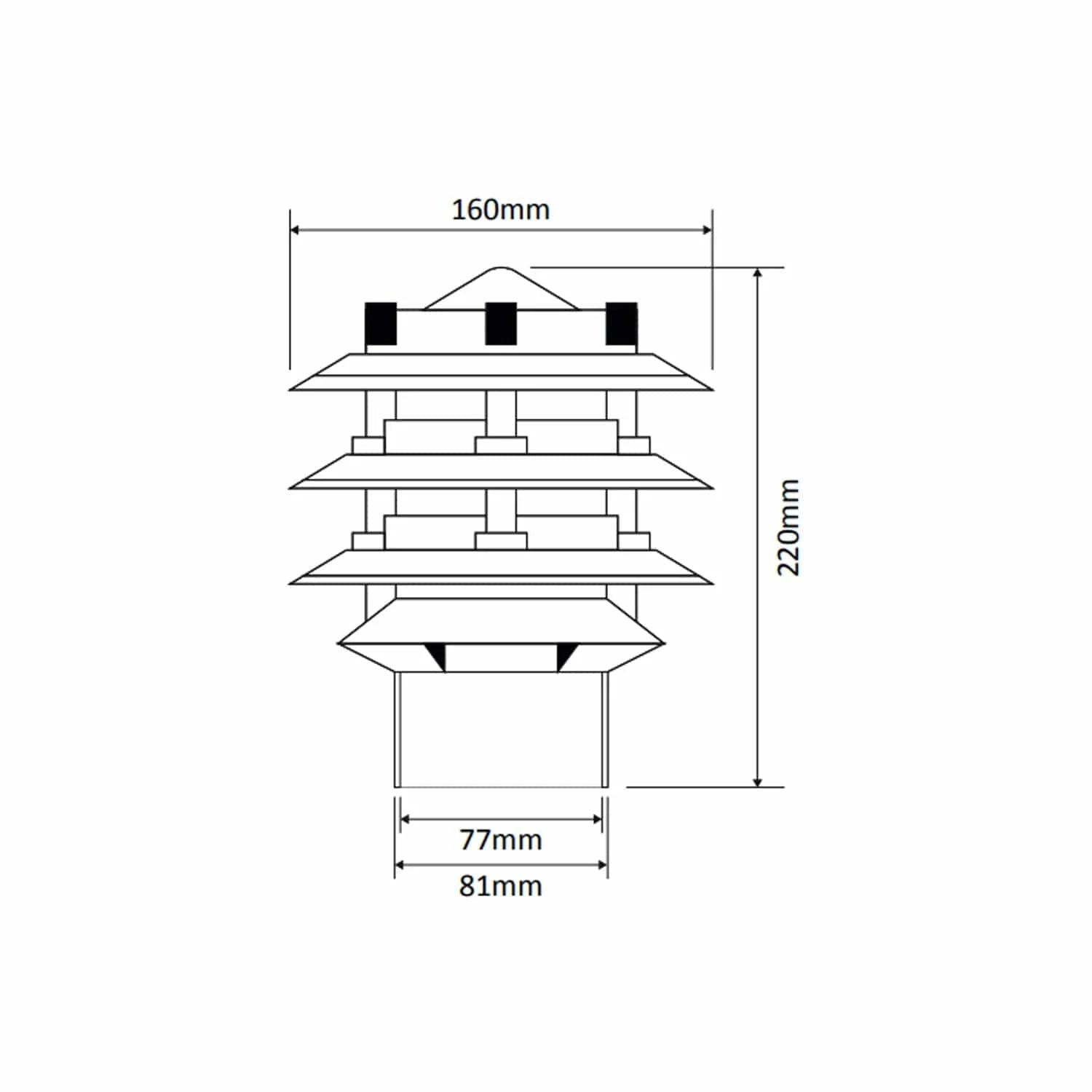 Domus Lighting Bollard Lighting DOMUS Three Tier Bollard Garden Light IP44 Lights-For-You