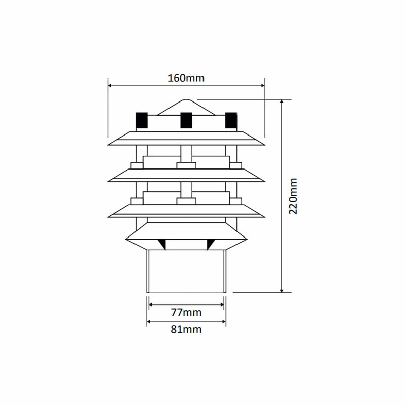 Domus Lighting Bollard Lighting DOMUS Three Tier Bollard Garden Light IP44 Lights-For-You