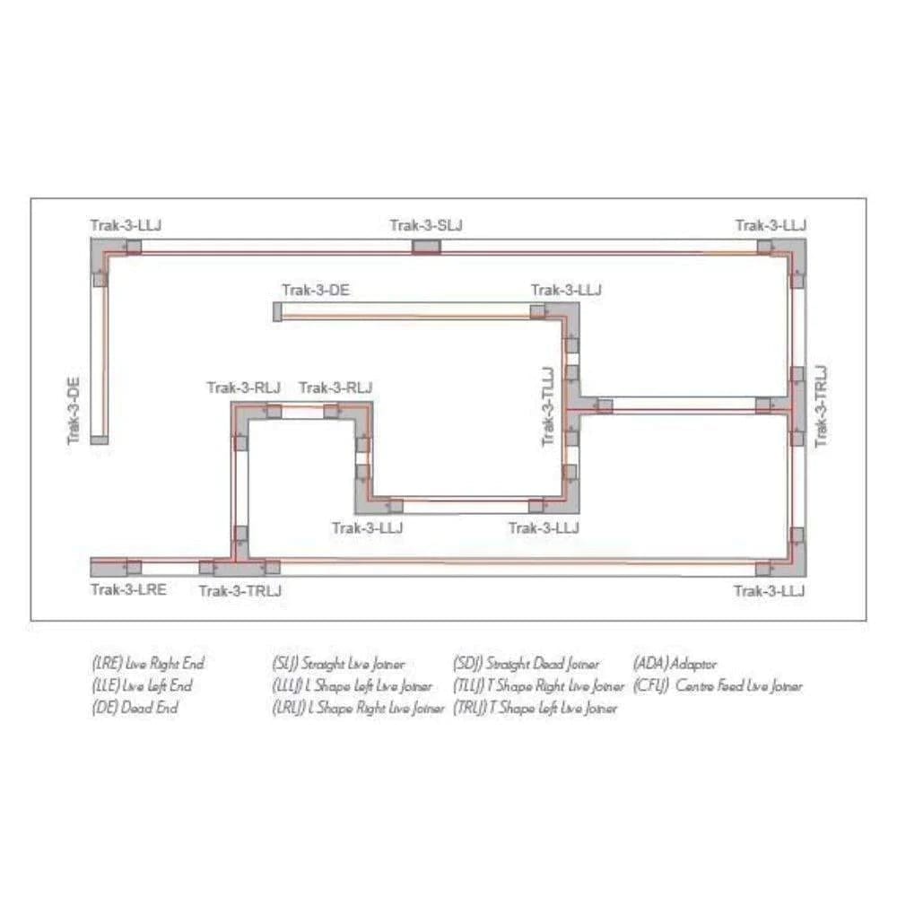 Domus Lighting Circuit TRAK-3 CIRCUIT 240V LIVE RIGHT END Lights-For-You