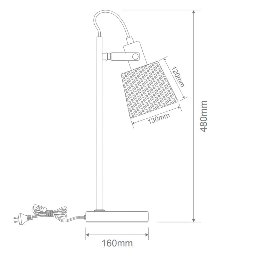 Domus Lighting Desk Lamps DOMUS RUSTICA-DL MESH DESK LAMP 1XE14 Lights-For-You 22519 9330772225198