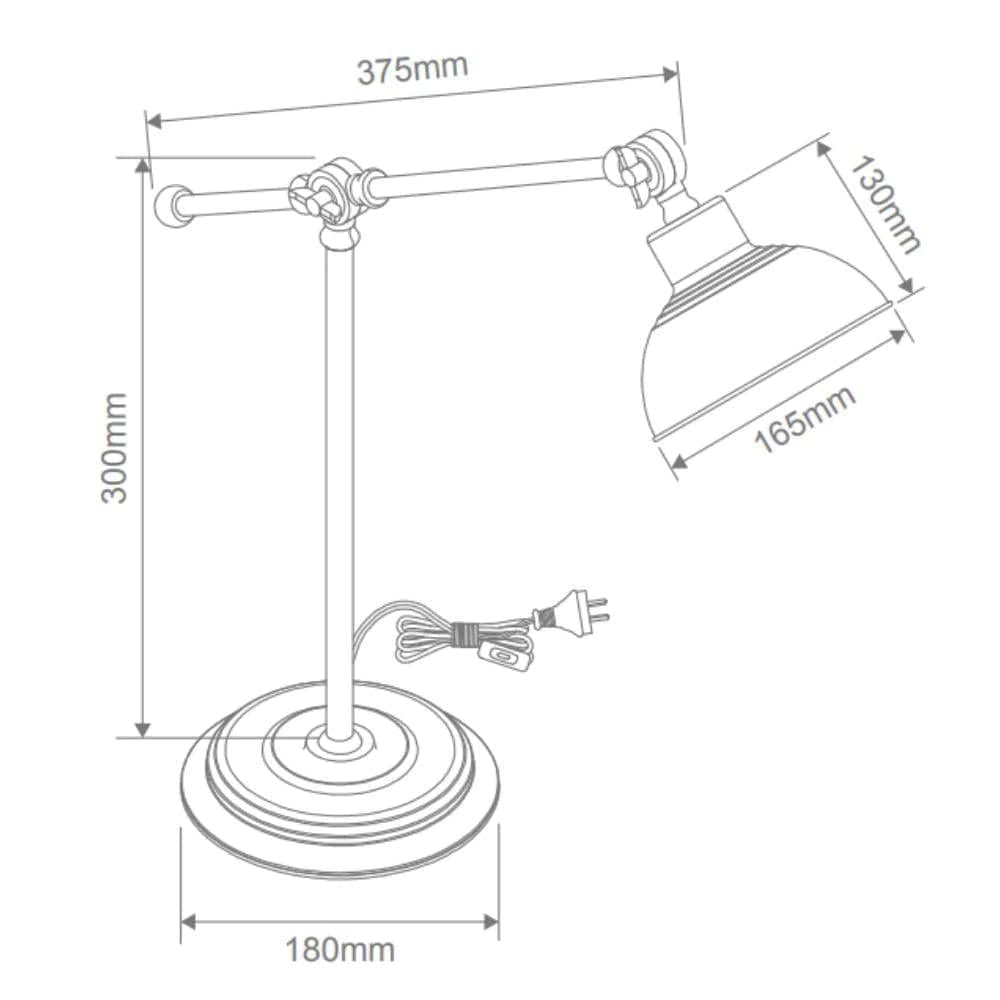 Domus Lighting Desk Lamps DOMUS TINLEY-DL DESK LAMP 1 XE27 240V Lights-For-You