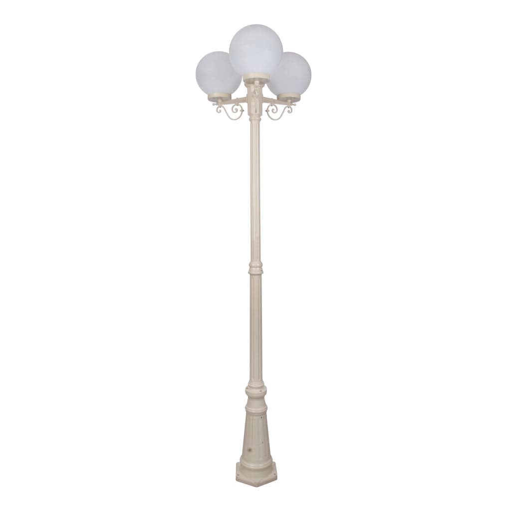 Domus Lighting Exterior Posts Beige DOMUS GT-562 Siena Triple Spheres Tall Post Lights-For-You 15626