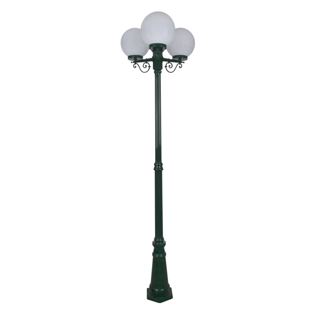 Domus Lighting Exterior Posts Green DOMUS GT-562 Siena Triple Spheres Tall Post Lights-For-You 15629