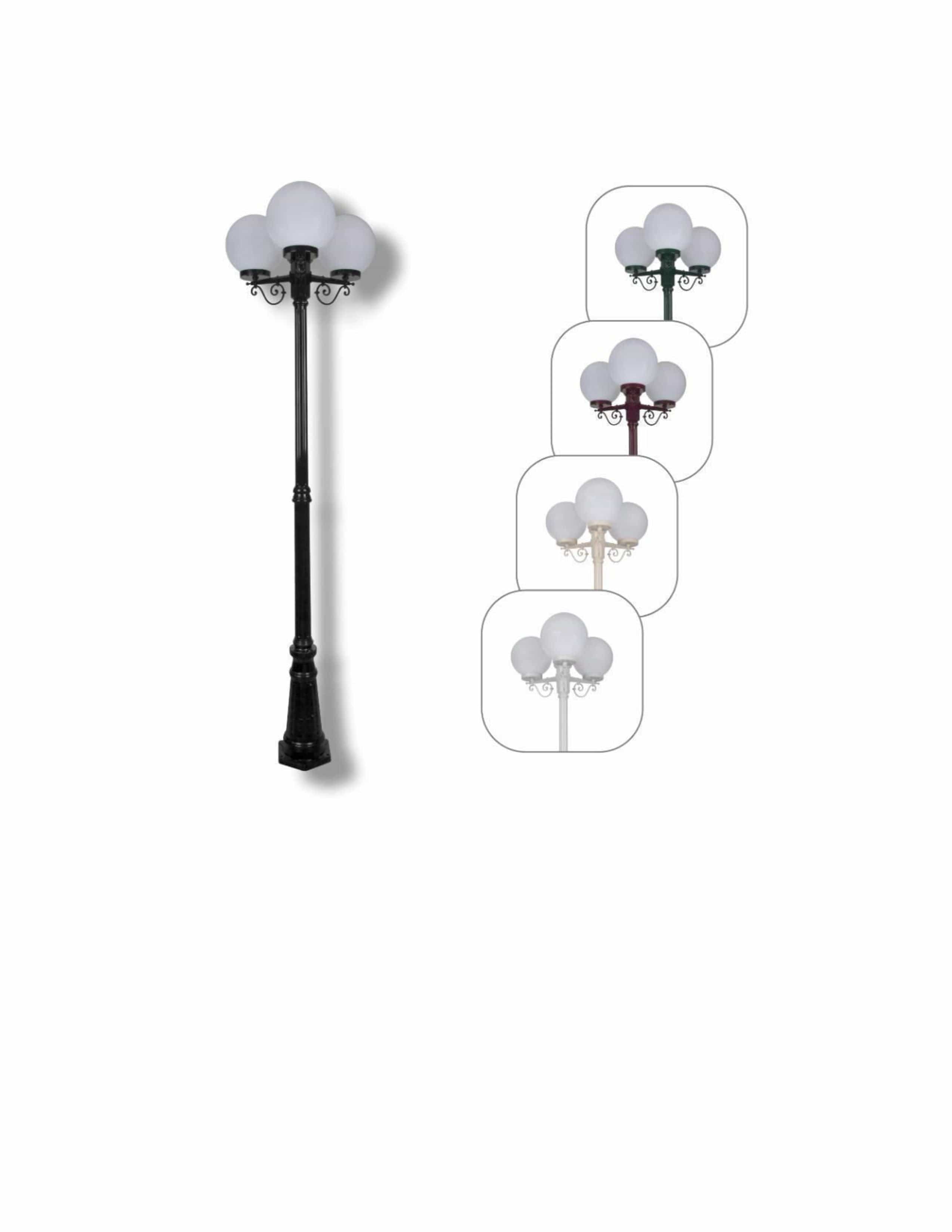 Domus Lighting Exterior Posts DOMUS GT-562 Siena Triple Spheres Tall Post Lights-For-You