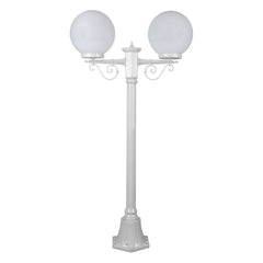 Domus Lighting Exterior Posts White DOMUS GT-567 Siena Twin Spheres Short Post Lights-For-You 15643