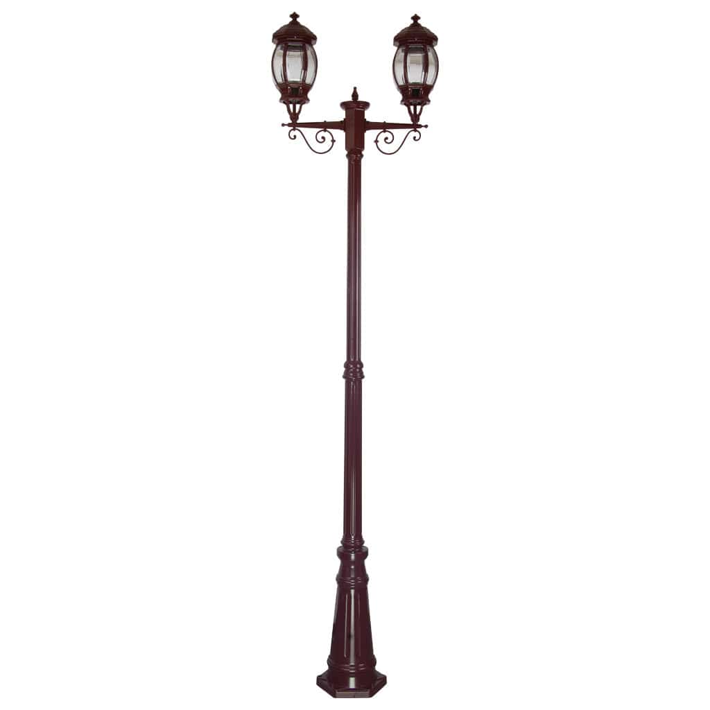 Domus Lighting Exterior Posts Burgundy Domus GT-680 Vienna Twin Head Tall Post Light Lights-For-You 15934