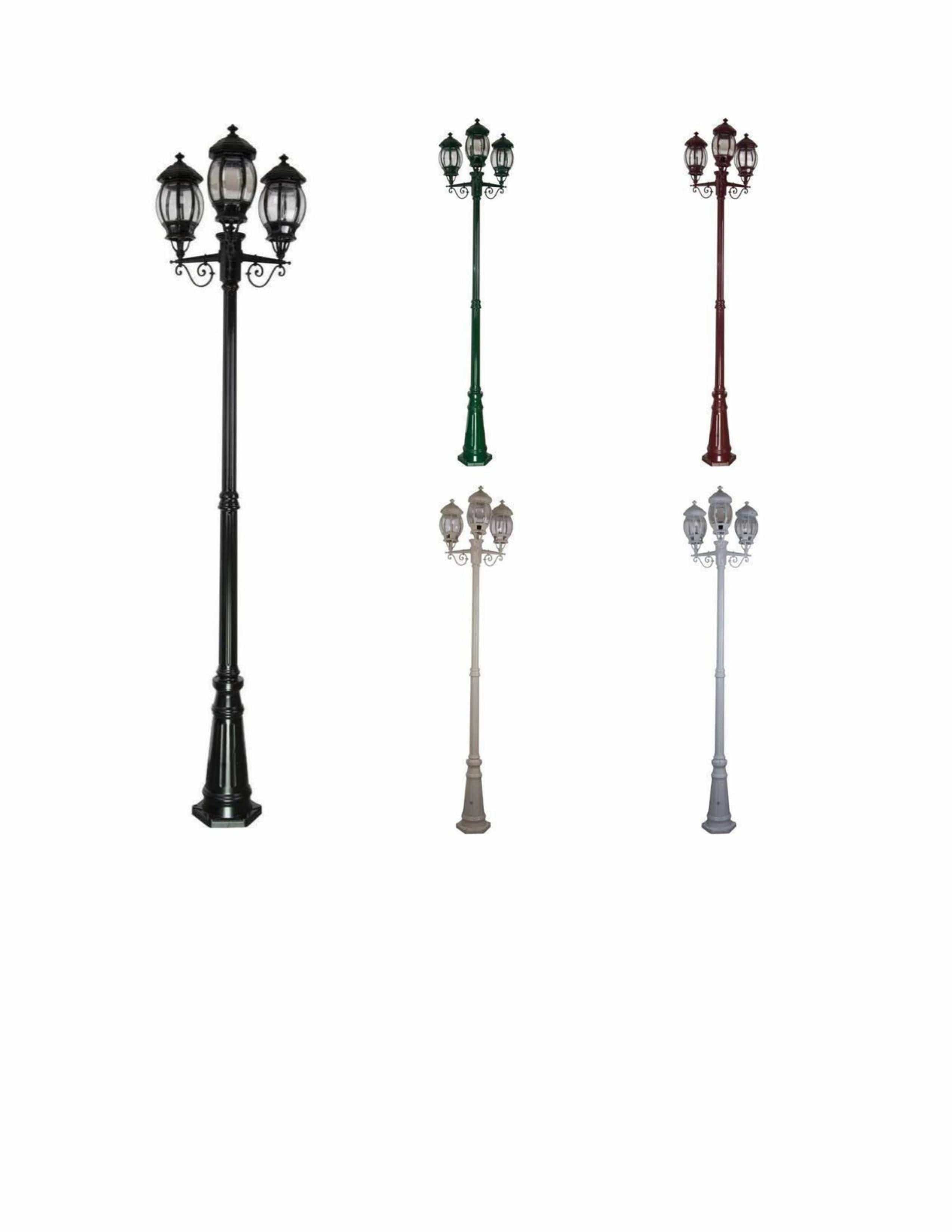 Domus Lighting Exterior Posts Domus GT-682 Vienna Triple Head Tall Post Lights-For-You