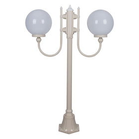 Domus Lighting Exterior Posts GT-608 Lisbon - Twin 25cm Spheres Curved Arms Short Post Light Lights-For-You 15686 9330772156867