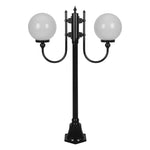 Domus Lighting Exterior Posts GT-608 Lisbon - Twin 25cm Spheres Curved Arms Short Post Light Lights-For-You 15687 9330772156874