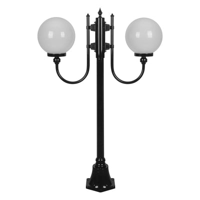 Domus Lighting Exterior Posts GT-608 Lisbon - Twin 25cm Spheres Curved Arms Short Post Light Lights-For-You 15687 9330772156874
