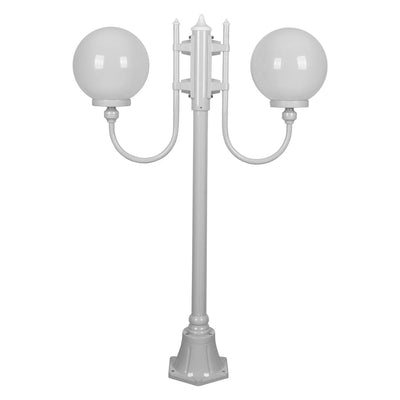 Domus Lighting Exterior Posts GT-608 Lisbon - Twin 25cm Spheres Curved Arms Short Post Light Lights-For-You 15691 9330772156911