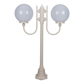 Domus Lighting Exterior Posts GT-609 Lisbon - Twin 30cm Spheres Curved Arms Short Post Light Lights-For-You 15692 9330772156928