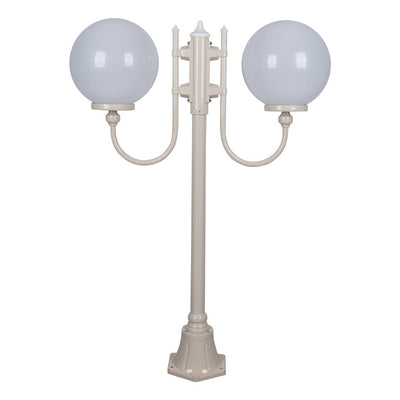 Domus Lighting Exterior Posts GT-609 Lisbon - Twin 30cm Spheres Curved Arms Short Post Light Lights-For-You 15692 9330772156928