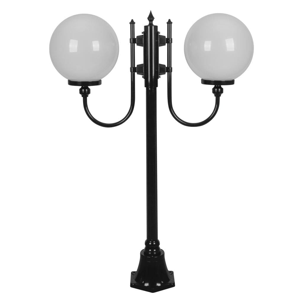 Domus Lighting Exterior Posts GT-609 Lisbon - Twin 30cm Spheres Curved Arms Short Post Light Lights-For-You 15693 9330772156935