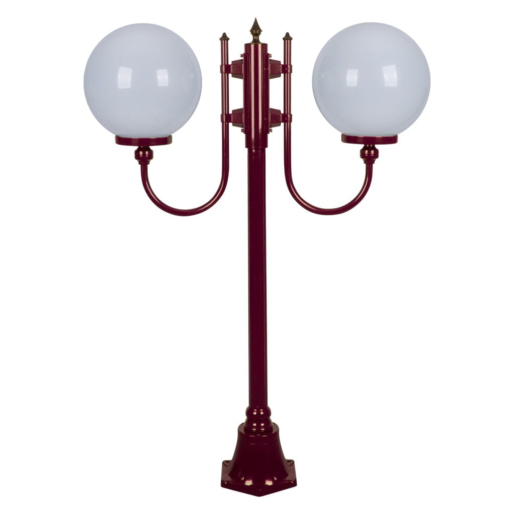 Domus Lighting Exterior Posts GT-609 Lisbon - Twin 30cm Spheres Curved Arms Short Post Light Lights-For-You 15694 9330772156942