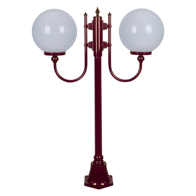 Domus Lighting Exterior Posts GT-609 Lisbon - Twin 30cm Spheres Curved Arms Short Post Light Lights-For-You 15694 9330772156942