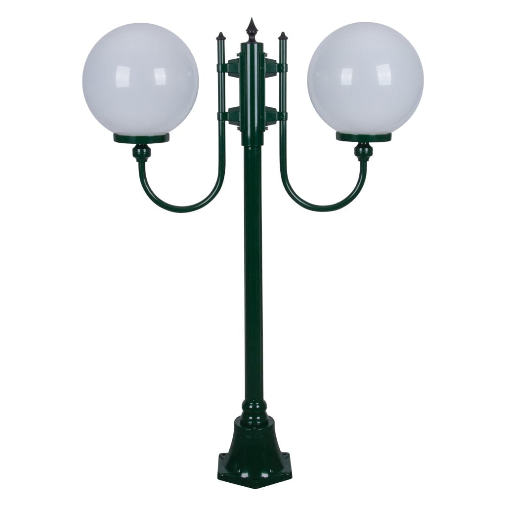 Domus Lighting Exterior Posts GT-609 Lisbon - Twin 30cm Spheres Curved Arms Short Post Light Lights-For-You 15695 9330772156959