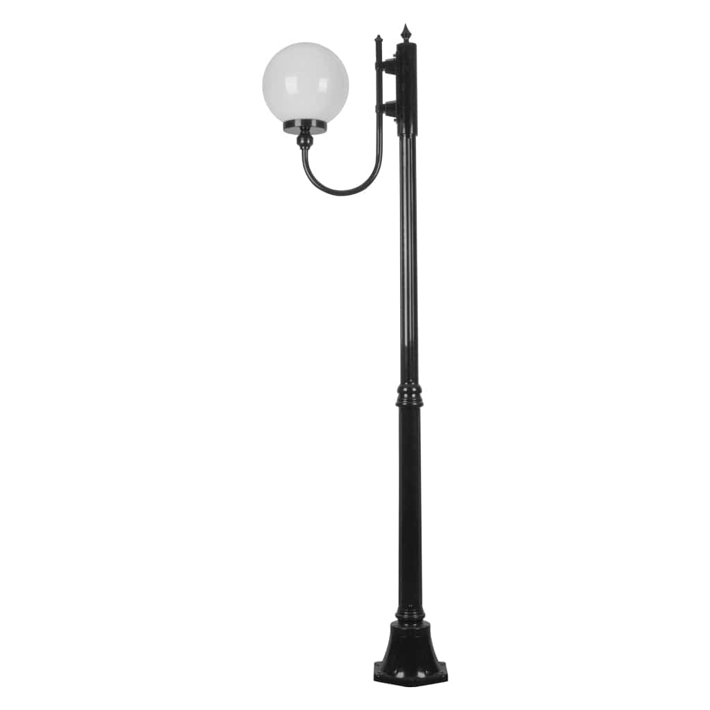 Domus Lighting Exterior Posts GT-612 Lisbon - 25cm Sphere Curved Arm Medium Post Light Lights-For-You 15699 9330772156997