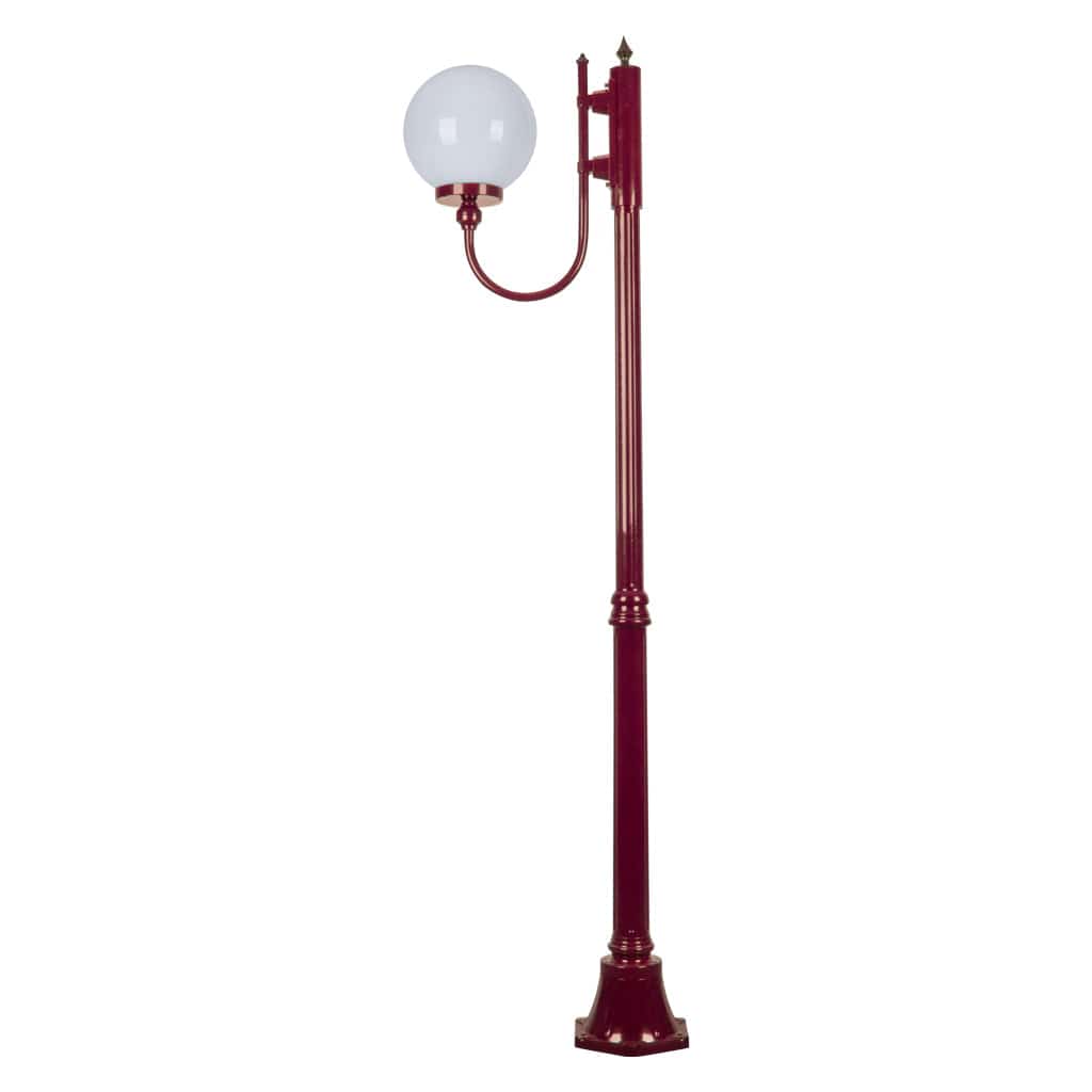 Domus Lighting Exterior Posts GT-612 Lisbon - 25cm Sphere Curved Arm Medium Post Light Lights-For-You 15700 9330772157000