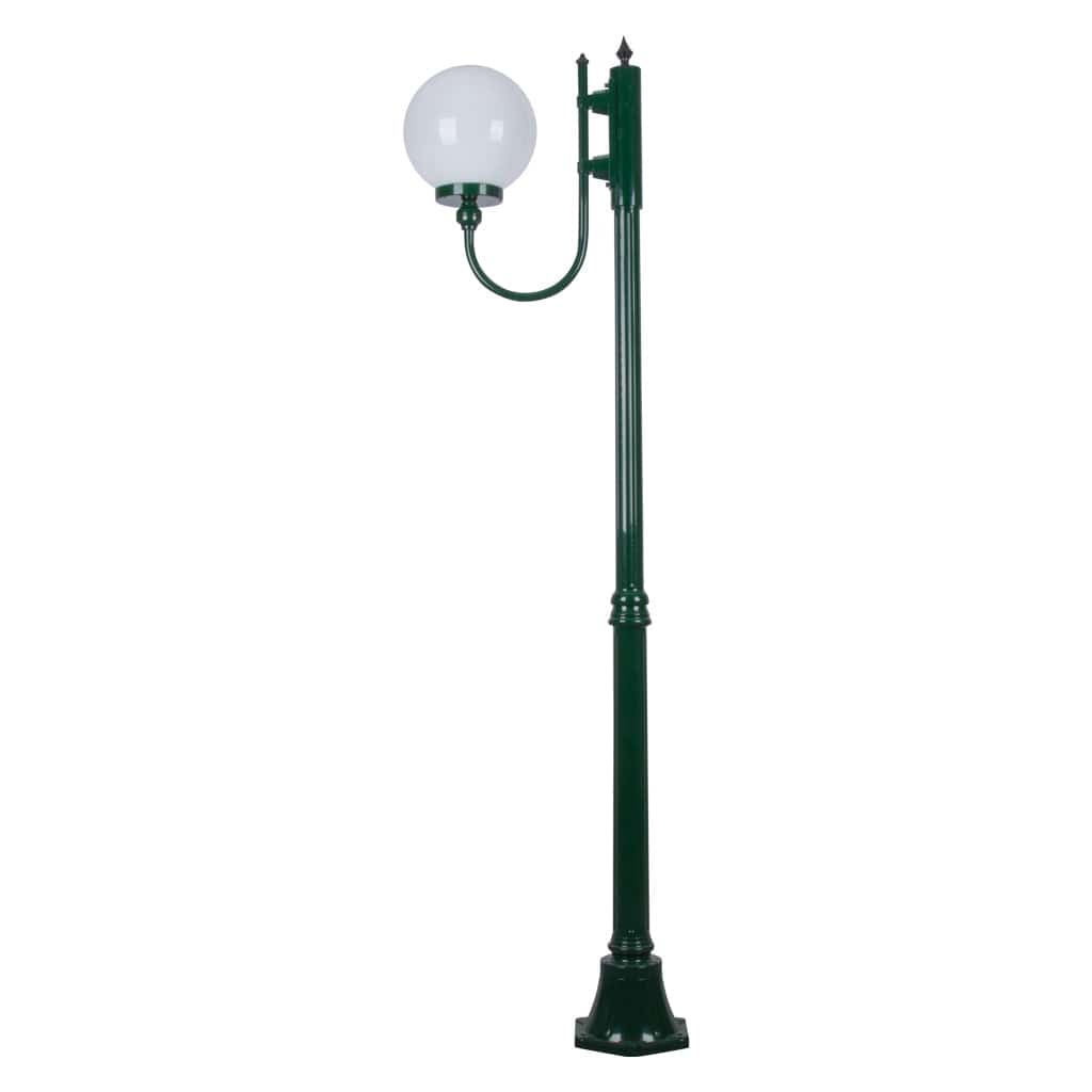 Domus Lighting Exterior Posts GT-612 Lisbon - 25cm Sphere Curved Arm Medium Post Light Lights-For-You 15701 9330772157017