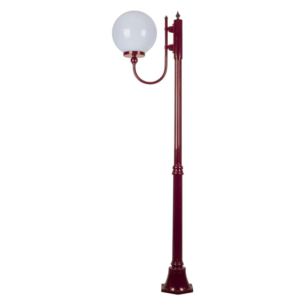 Domus Lighting Exterior Posts GT-613 Lisbon - 30cm Sphere Curved Arm Medium Post Light Lights-For-You 15706 9330772157062