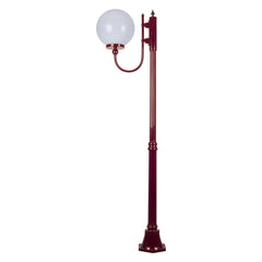 Domus Lighting Exterior Posts GT-613 Lisbon - 30cm Sphere Curved Arm Medium Post Light Lights-For-You 15706 9330772157062