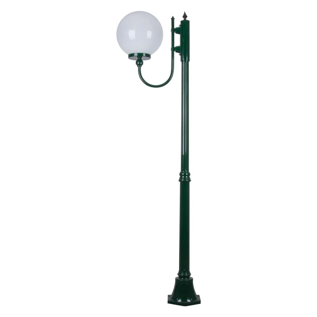 Domus Lighting Exterior Posts GT-613 Lisbon - 30cm Sphere Curved Arm Medium Post Light Lights-For-You 15707 9330772157079