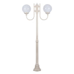 Domus Lighting Exterior Posts GT-614 Lisbon - Twin Head 25cm Sphere Curved Arm Medium Post Light Lights-For-You 15710 9330772157109