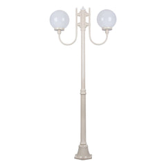 Domus Lighting Exterior Posts GT-614 Lisbon - Twin Head 25cm Sphere Curved Arm Medium Post Light Lights-For-You 15710 9330772157109