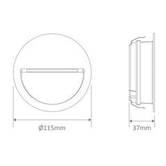 Domus Lighting Exterior Step Lights ZAC-4-RND-4W Exterior Recessed Step Light 12v Lights-For-You