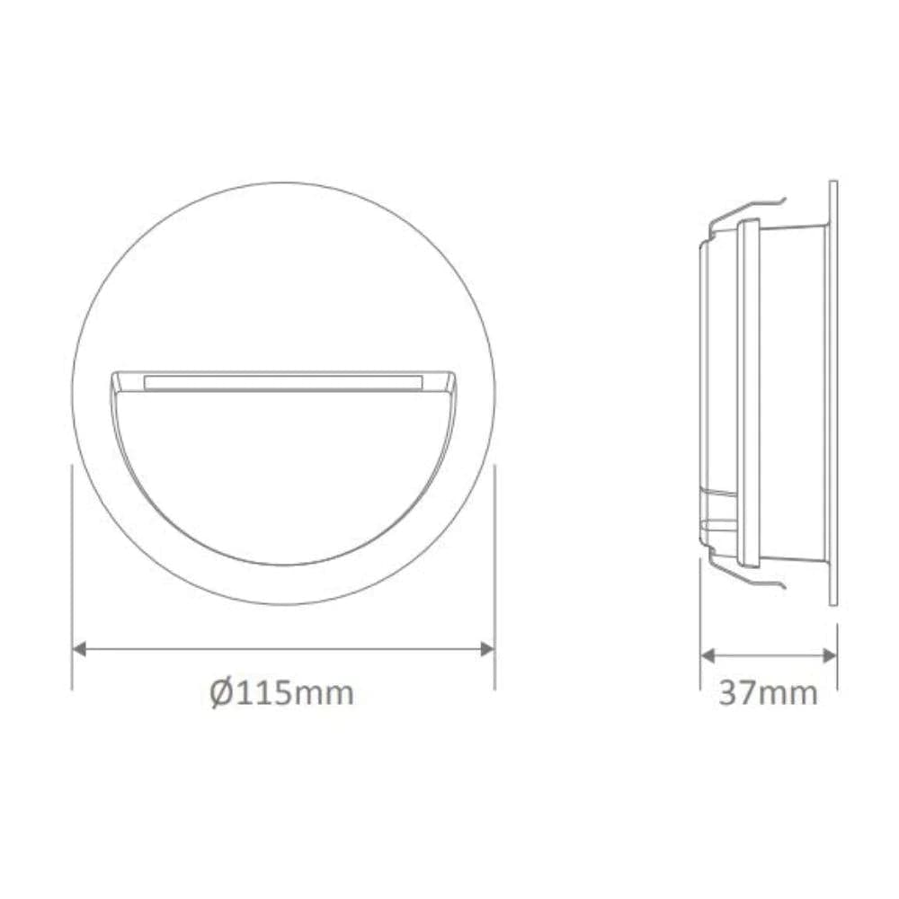 Domus Lighting Exterior Step Lights ZAC-4-RND-4W Exterior Recessed Step Light 240v Lights-For-You