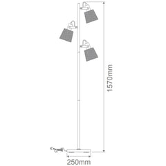 Domus Lighting Floor Lamps BLACK Rustica-3Fl 3 Light Cage Floor Lamp 22520