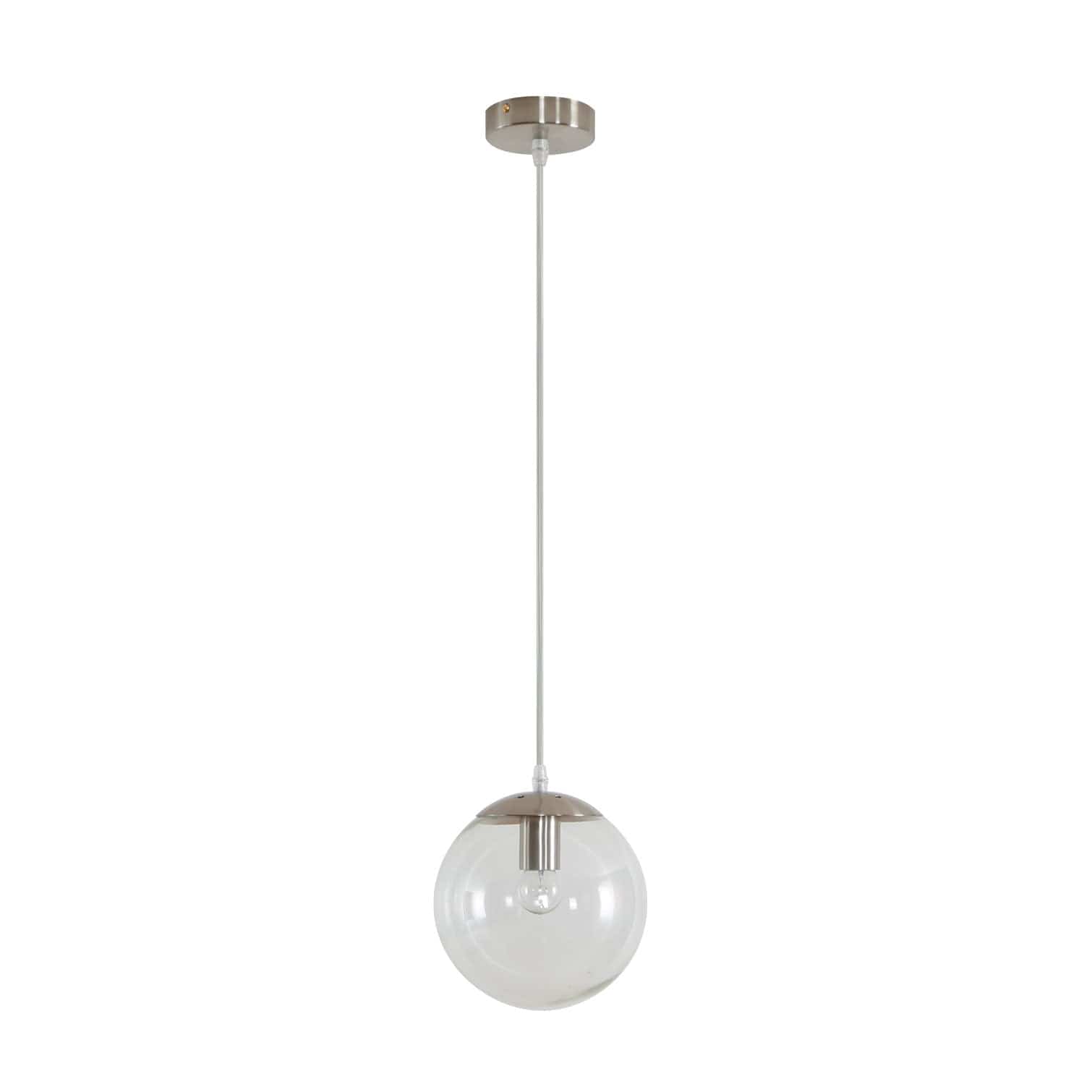 Domus Lighting Indoor Pendants 200mm / Clear / Stain Chrome BUBBLE - 200/250/300 Glass Pendant Lights-For-You 31453