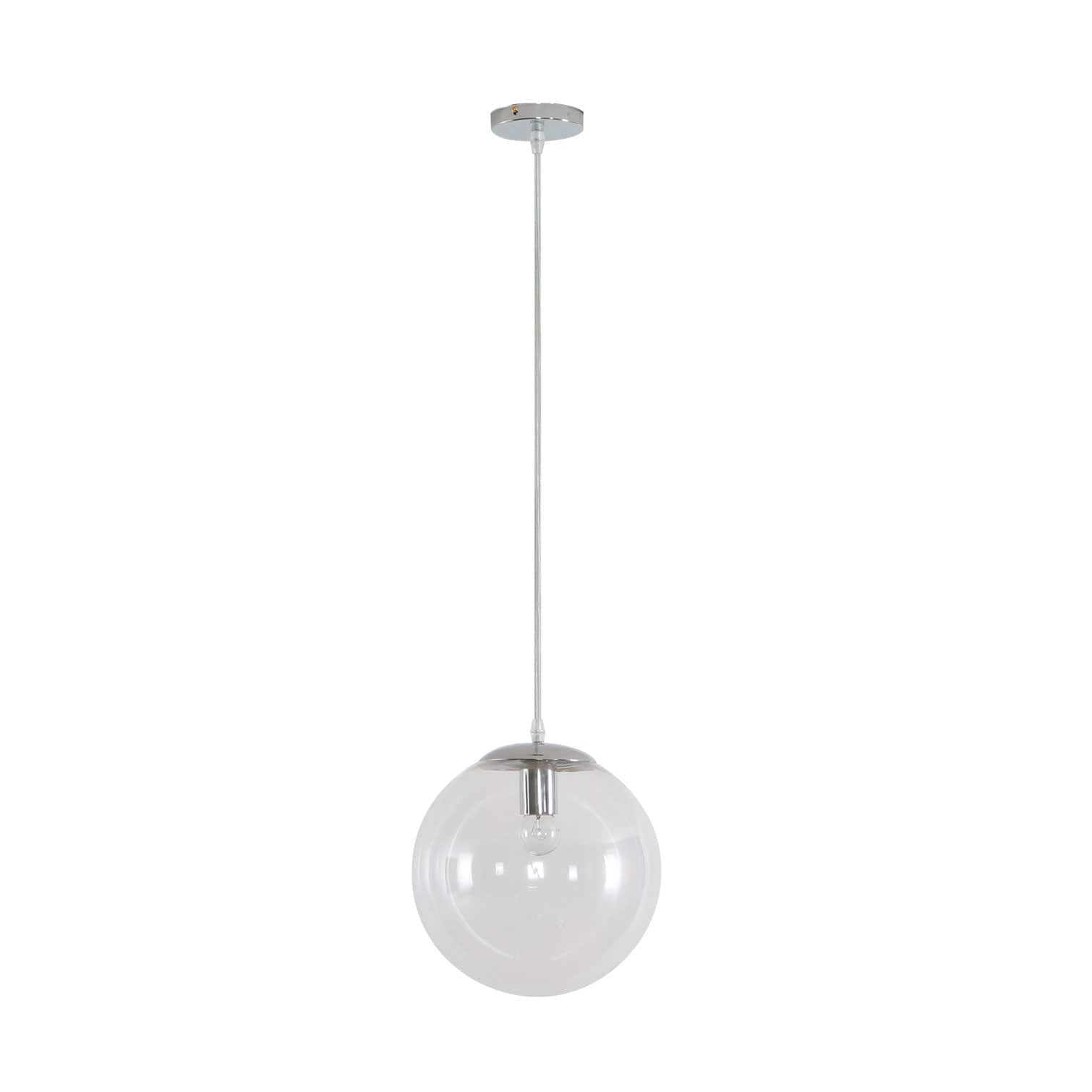 Domus Lighting Indoor Pendants 250mm / Clear / Chrome BUBBLE - 200/250/300 Glass Pendant Lights-For-You 31466