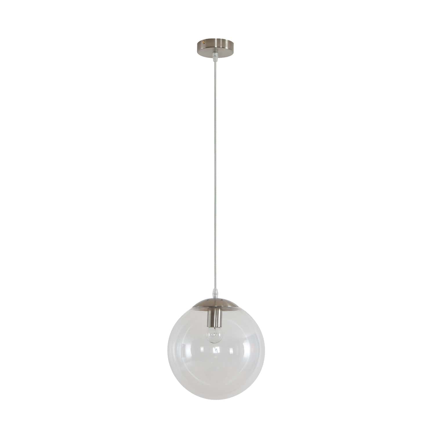 Domus Lighting Indoor Pendants 250mm / Clear / Stain Chrome BUBBLE - 200/250/300 Glass Pendant Lights-For-You 31467