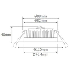 Domus Lighting LED Downlights Boost-10 - 10W Colour Switchable Led Downlight Ip54 240V - Trio Lights-For-You