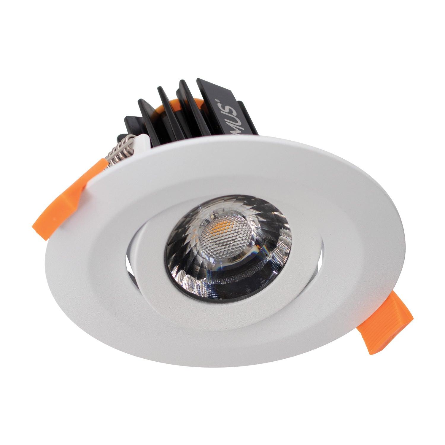 Domus Lighting LED Downlights WHITE Cell-9-5Cct-T90 - 9W Colour Switchable T90 Tiltable Led Downlight 240V - Quinto Lights-For-You 21678