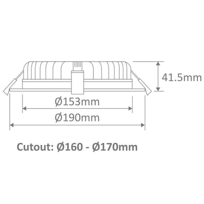 Domus Lighting LED Downlights Deco-20 - Round 20W Colour Switchable Led Downlight Ip44 240V - Trio & Dali Lights-For-You