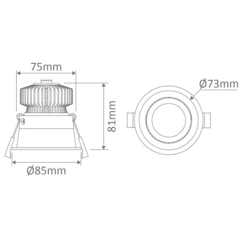 Domus Lighting LED Downlights Deep-10 - 10W Led Dimmable Deepset Tiltable Downlight 240V - 3000K/4000K/5000K Lights-For-You