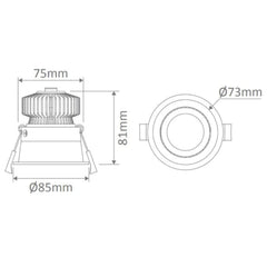 Domus Lighting LED Downlights Deep-10 - 10W Led Dimmable Deepset Tiltable Downlight 240V - 3000K/4000K/5000K Lights-For-You