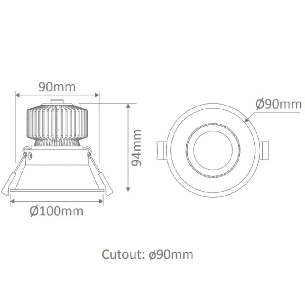 Domus Lighting LED Downlights Deep-13-Dali - 13W Led Dali Dimmable Deepset Tiltable Downlight Ip44 240V - 3000K/4000K/5000K Lights-For-You